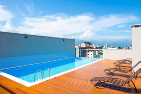 BH43 MAURO · BH43: ESTÚDIO COM VISTA, AR, PISCINA E VARANDÃO